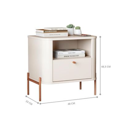 Cômoda Pequena Filadelfia Off White Bronze