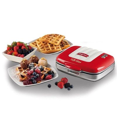 Máquina Para Waffle Retrô Party Time 127v Ariete Vermelha