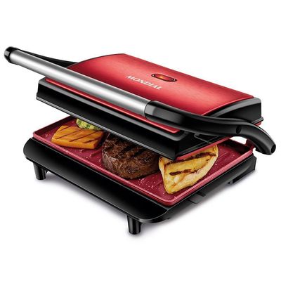 Press Grill Red Ceramic Mondial Pg-01-rc Press Grill Red Ceramic Pg-01-rc 127v/60hz Inox Vermelho 110V