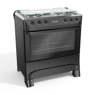 Fogão Mueller 5 Bocas Preto Fosco Acendimento Manual Mfi5ba