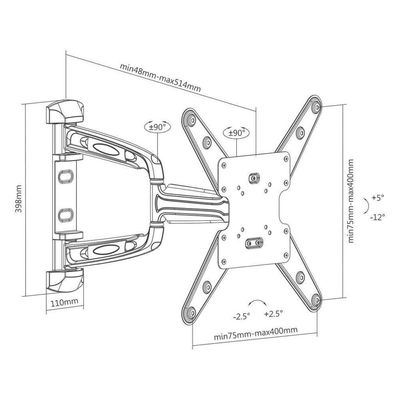 Suporte Para Tv Led, Lcd, Plasma, De 23 A 55 Articulado