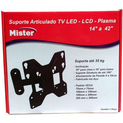 Suporte Metálico Articulado Tv Mister
