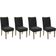 Cadeira De Cozinha 2cad129ng Kit 4 Un Nogueira Suede Preto A038
