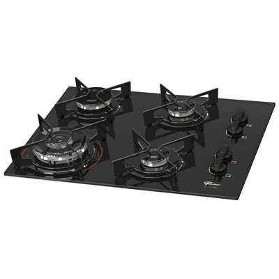 Fogão Cooktop Fischer 4Q Fit Line Gás TC Mesa Vidro Bivolt