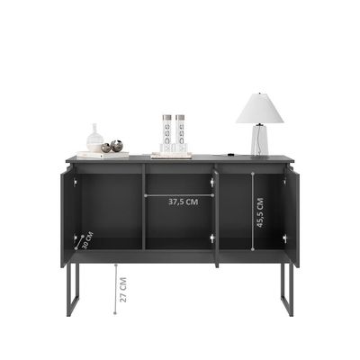 Buffet Aparador Luxo Roma - Preto Onix Preto Onix