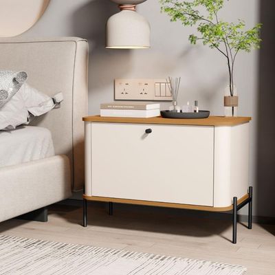 Jogo De Mesa De Cabeceira Sofia Off White Nature Preto
