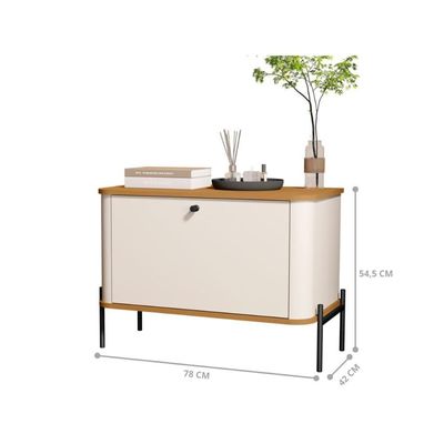 Jogo De Mesa De Cabeceira Sofia Off White Nature Preto
