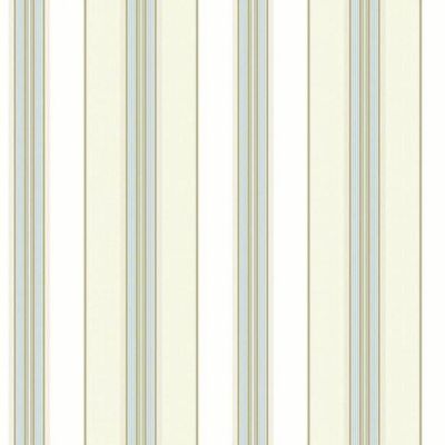 Papel De Parede Waverly Stripes Lovers Lane Bege-azul Wa7779 - Rolo 10m X 0,52m