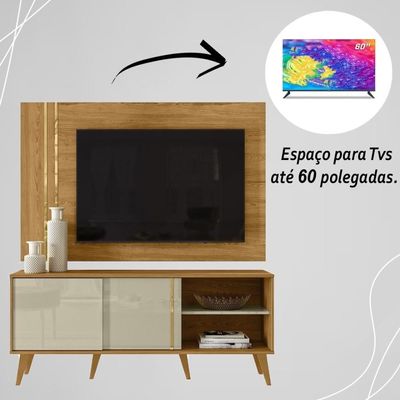 Rack Bancada E Painel Para Tv De 60 Polegadas Cronos Cumaru Opala