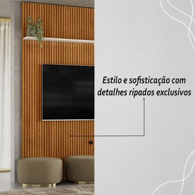 Painel Piso-teto 1 Prateleira New Interlagos Cinamomo Off White