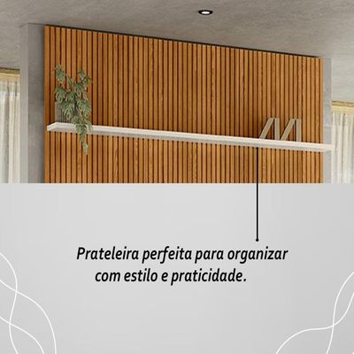 Painel Piso-teto 1 Prateleira New Interlagos Cinamomo Off White