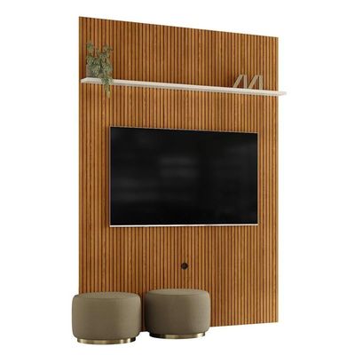 Painel Piso-teto 1 Prateleira New Interlagos Cinamomo Off White