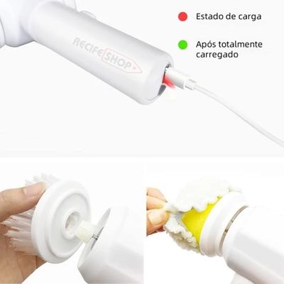 Escova Elétrica Multiuso 5 em 1 Sem Fio – Praticidade e Eficiência Garantidas