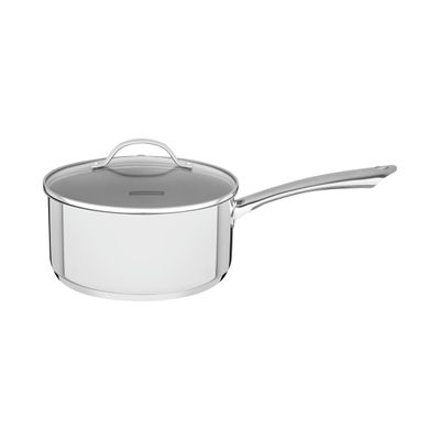 Jogo de Panelas Tramontina Una Aço Inox Fundo Triplo Tampas de Vidro 3 Peças