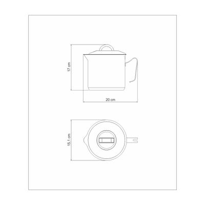 Fervedor Tramontina Solar em Aço Inox Fundo Triplo com Tampa 14 cm 2 L