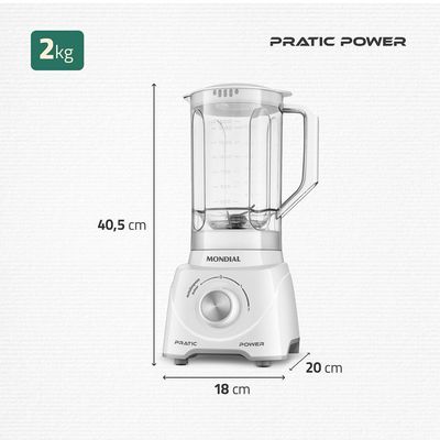 Liquidificador Pratic Power Mondial Branco L-97-W 60hz 220V