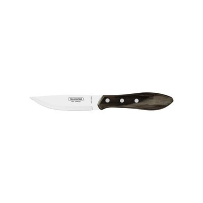 """Faca para Churrasco Jumbo Tramontina com Lamina em Aço Inox e Cabo de Madeira Polywood Castanho 5"""""""