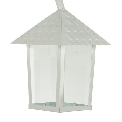Arandela Blumenau Colonial Quadrada Vidro Liso E27 Bivolt Branco