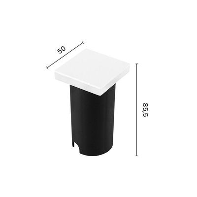 Balizador Astraled Wezen Quadrado De Embutir Led 1w Bivolt Branco 3000k Luz Amarela Bl-6718
