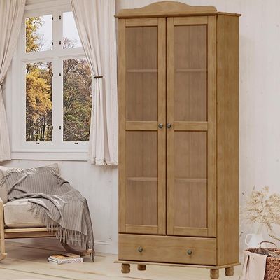 Armario Cristaleira Madeira Maciça 85 Cm 8932 Freijo Milani Store Freijo