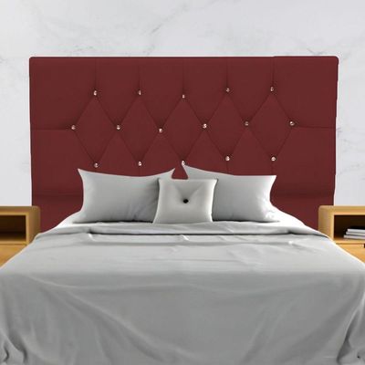Cabeceira Estofada Cama Box Solteiro 90 Cm Suede Paris Bordô