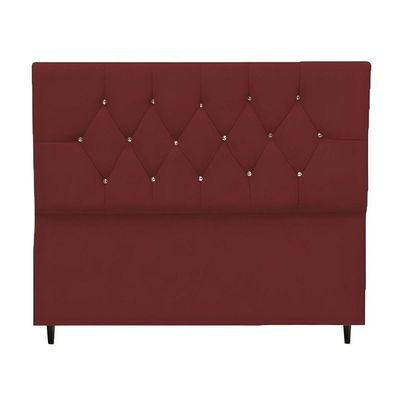 Cabeceira Estofada Cama Box Solteiro 90 Cm Suede Paris Bordô