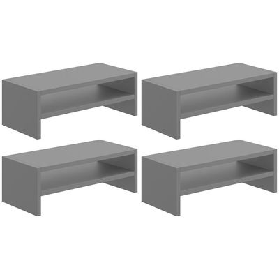 Kit 04 Suportes Para Monitor Stand Home Office Lap 63 Cm L03 Cinza - Lyam