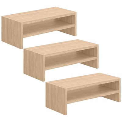 Kit 03 Suportes Para Monitor Stand Home Office Lap 63 Cm L03 Amadeirado - Lyam