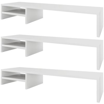 Kit 03 Suportes Para Monitor Stand Home Office Lap 90 Cm L03 Branco - Lyam