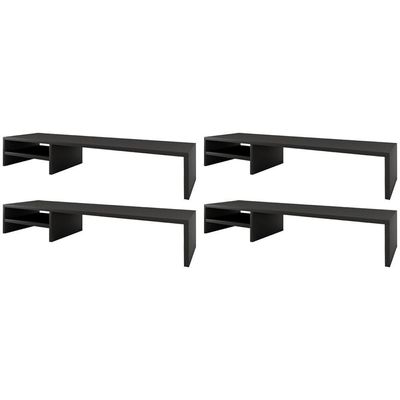 Kit 04 Suportes Para Monitor Stand Home Office Lap 90 Cm L03 Preto - Lyam