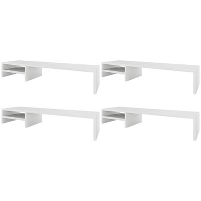 Kit 04 Suportes Para Monitor Stand Home Office Lap 90 Cm L03 Branco - Lyam