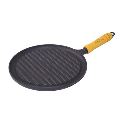 Bifeteira de Ferro Fundido Redonda Frisada - 25cm de Largura