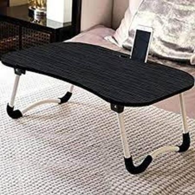 Mesa Notebook Dobravel Home Office Bandeja Sofa Cama Multiuso Suporte Porta Copo Preto
