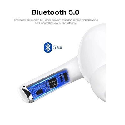 Fone Ouvido Bluetooth V5.0 Sem Fio Tws Musica Com Borracha Branco Tg906
