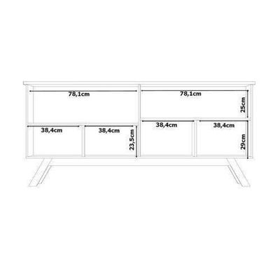 Buffet Moderno Atlanta Branco e Madeira Tebarrot