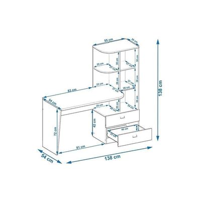 Mesa Computador Elisa C- 2 Gavetas E 6 Nichos Cinamomo - Permóbili