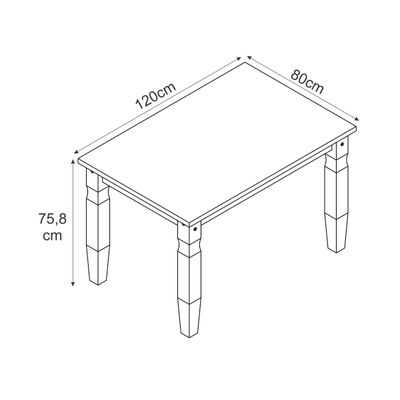 Mesa de Jantar em Madeira Pátina Branca 120x80 cm Elliottiis