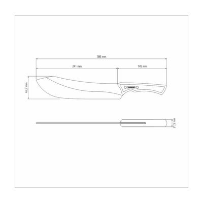 Faca para Carne Tramontina Churrasco Black com Lamina de Aço Inox Escurecido e Cabo de Madeira 10 polegada