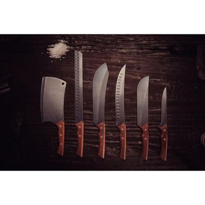 Faca para Carne Tramontina Churrasco Black com Lamina de Aço Inox Escurecido e Cabo de Madeira 10 polegada