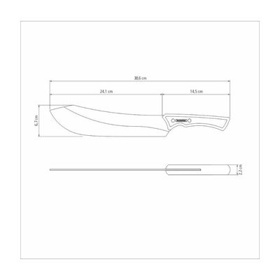 Faca para Carne Tramontina Churrasco Black com Lamina de Aço Inox Escurecido e Cabo de Madeira 10 polegada