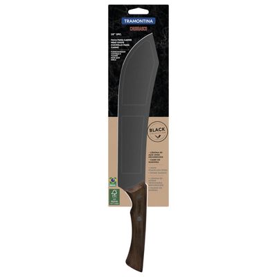 Faca para Carne Tramontina Churrasco Black com Lamina de Aço Inox Escurecido e Cabo de Madeira 10 polegada