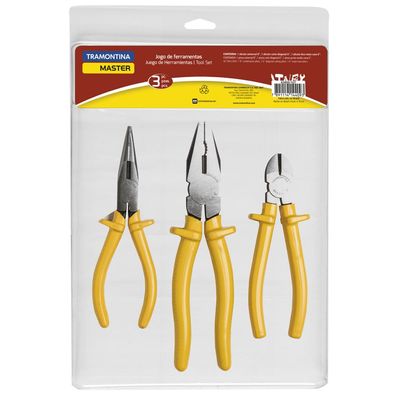 "Kit de Ferramentas Tramontina com Alicate de Bico 6"" Alicate Universal 8"" e Alicate Corte Diagonal 6"""