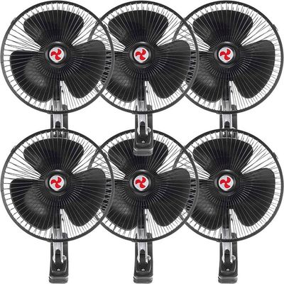 Kit 6 Mini Ventilador Veicular Carro Caminhão ônibus De 20cm