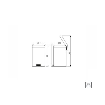 Lixeira Inox com Pedal Tramontina Polido e Balde Interno 3 L