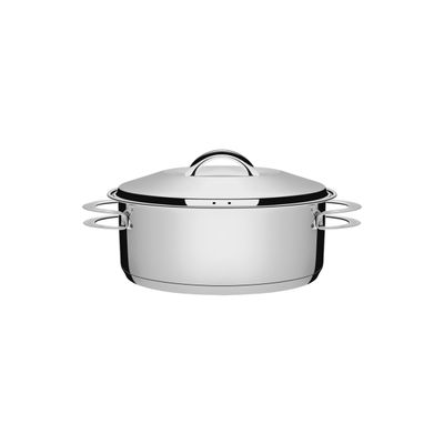 Caçarola Tramontina Solar Rasa em Aço Inox Fundo Triplo com Tampa e Alças 20 cm 2,9 L