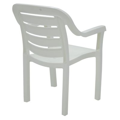 Cadeira Tramontina Miami Branco com Braços Encosto Horizontal em Polipropileno