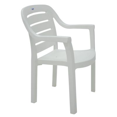 Cadeira Tramontina Miami Branco com Braços Encosto Horizontal em Polipropileno