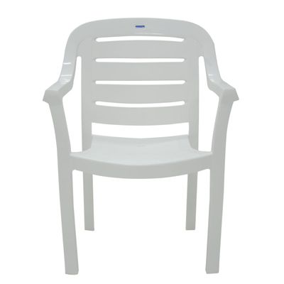 Cadeira Tramontina Miami Branco com Braços Encosto Horizontal em Polipropileno