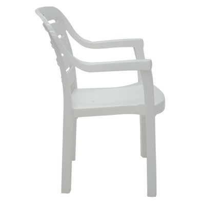Cadeira Tramontina Miami Branco com Braços Encosto Horizontal em Polipropileno
