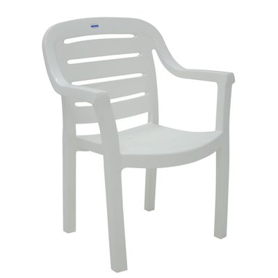 Cadeira Tramontina Miami Branco com Braços Encosto Horizontal em Polipropileno